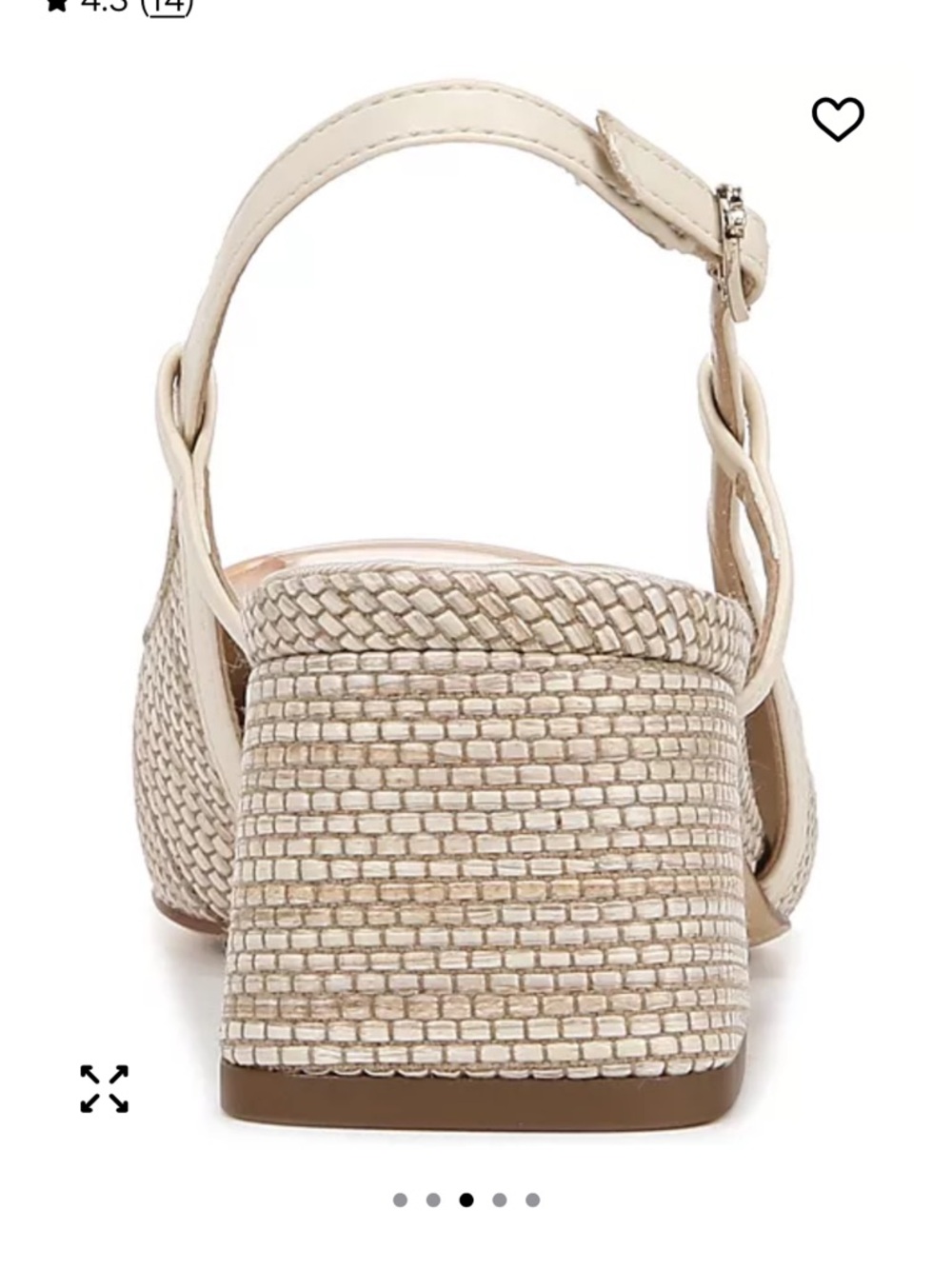 Sam Edelman Tracie Beige Woven Slingback Block Heel Pumps NEW 8.5 - Picture 5 of 5
